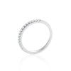 Side view of Veretta ring with brilliant cut moissanite stones in 925 sterling silver