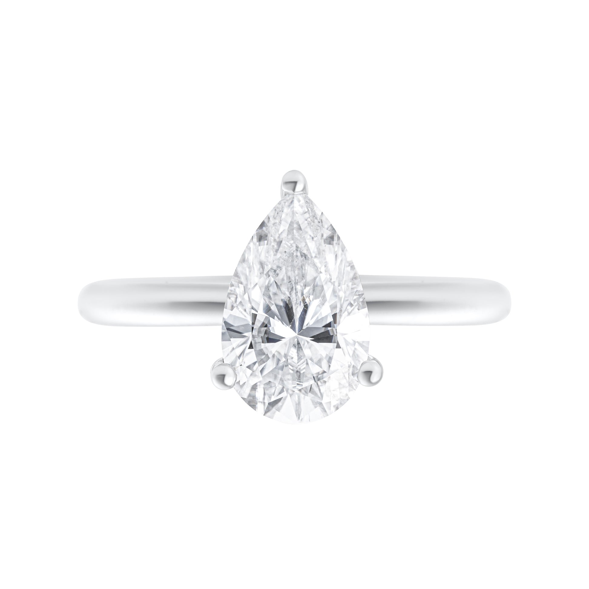 Limited edition pear cut moissanite ring with 2 ct stone in 925 sterling silver