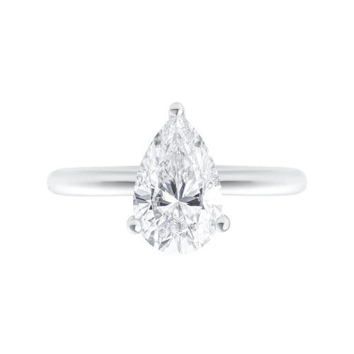 Limited edition pear cut moissanite ring with 2 ct stone in 925 sterling silver