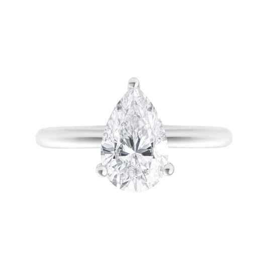 Limited edition pear cut moissanite ring with 2 ct stone in 925 sterling silver