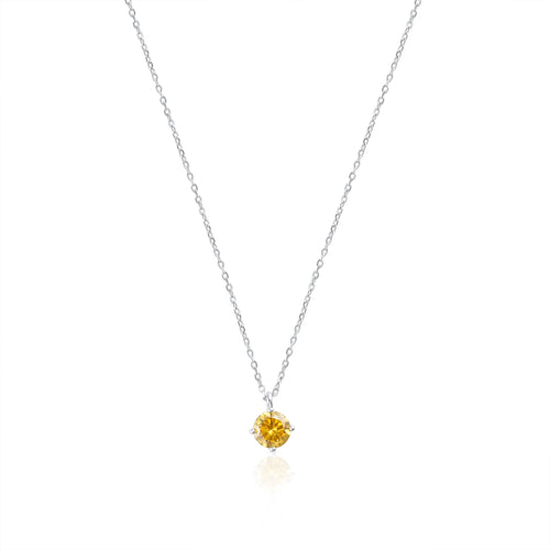 Summer Edition yellow light point necklace in 925 sterling silver with 1 ct moissanite