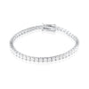 Tennis bracelet in 925 sterling silver with 3 mm brilliant cut moissanite stones