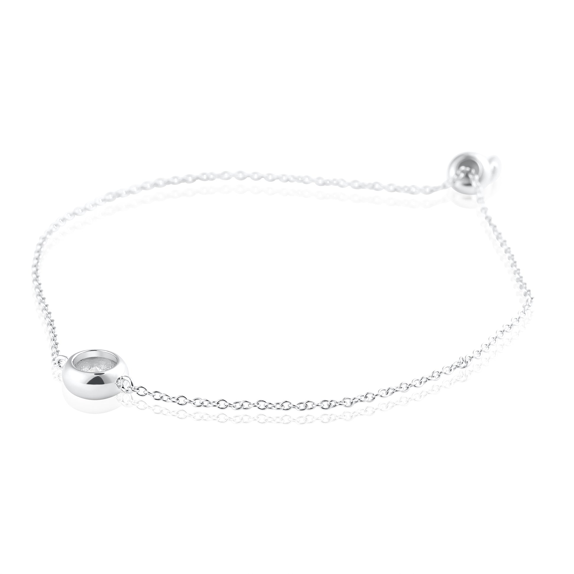 Adjustable fine bracelet in 925 sterling silver with 0.5 ct brilliant cut moissanite
