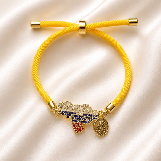 Pulsera Venezuela Nos Une - Mapa Tricolor Goldfield