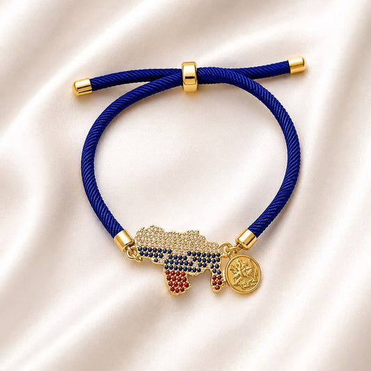Pulsera Venezuela Nos Une - Mapa Tricolor Goldfield